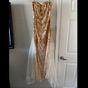Gatsby style long evening dress